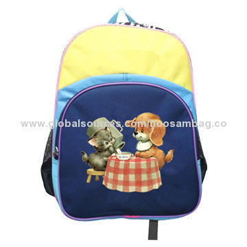 School Bag for Children, Fashionable Compartments, Made of Polyester MaterialNew