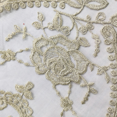 Golden Thread Lace Embroidery Fabric