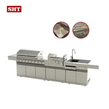 New Style BBQ Gas Grill Sink Cabinet Garden Kitchen Outdoor for Party