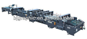 high speed corrugated carton box folder gluer machine