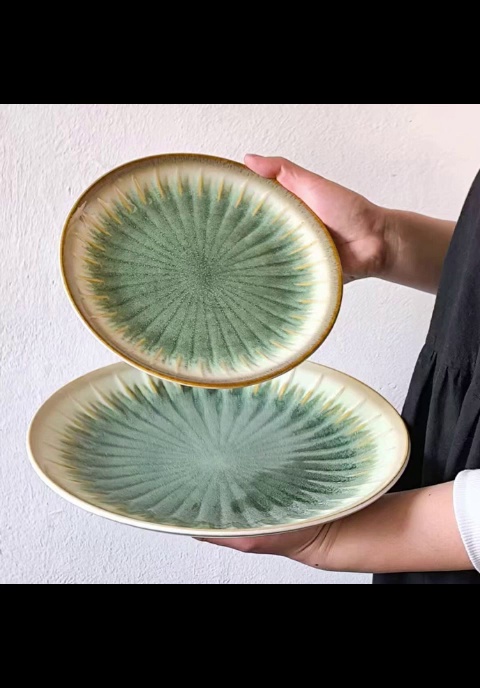 Elegant Asian-Inspired Dinnerware with Plant Motifs