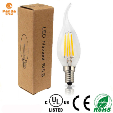 Lampada a candela a LED dimmerabile E12 E14 E27 B22 2W 4W C35 COB Lampadario filamento vetro lampadina lampadario 110 v 220 v