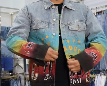 Custom Men's Pattern Denim Jacket