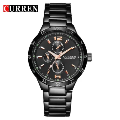 current promotional three eyes six hand quartz watch