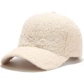 Winter Baseball Cap for Women Fleece Solid Color