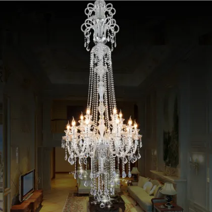Living Room Clear Art Glass Chandelier Lighting