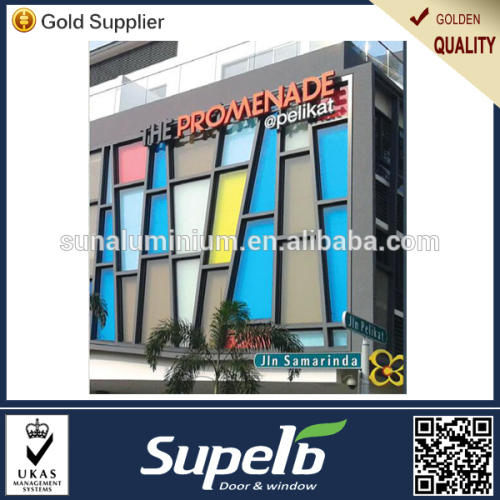 New colored tempered glass in buliding curtain wall