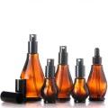 Unique Shaped Amber Glass Dropper bottles 1OZ