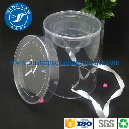 Plastic Transparent Cylinder Packaging Vases Bulk