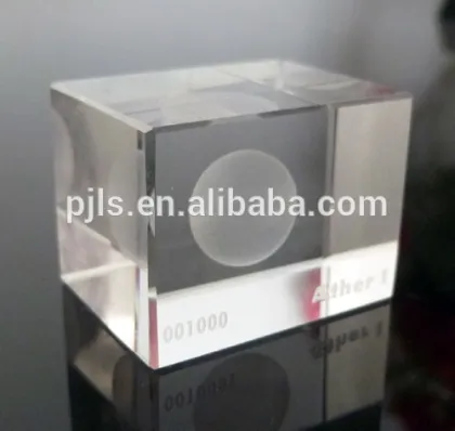 3d laser engraved crystal cube/square crystal cube/ crystal blank cube
