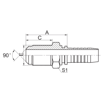 Metric Male 90 مخروط الهيدروليكية