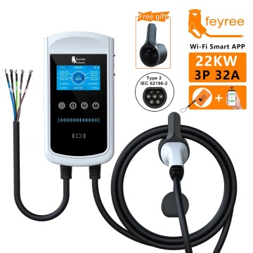 Feyree Wall-Mount 3-Phase 32A 22kW EV Charger with Wi-Fi App Remote Control