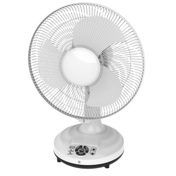 China Cooling High Speed Fan: DC/AC Solar Rechargeable 12 Inch Portable Wall Fan with LED Light