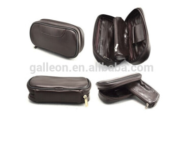 Black leather Smoking Pipe bag for 2 pipes GP-4066