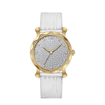 Luxo de Luxo de Luxo Iced Diamond Dials Watch Leather