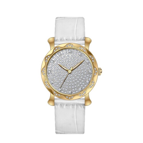 Luxus -Quarz -Diamant -Zifferblatt Leder Uhr