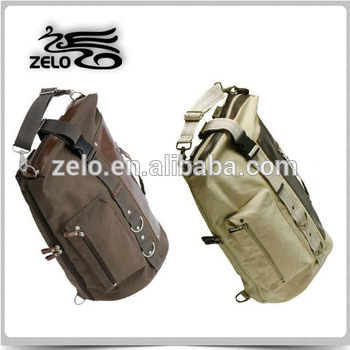 Men's cool handle bags in canvas material leather decorations