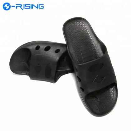 E-RISING Black ESD Cleanroom Antistatic SPU Slippers