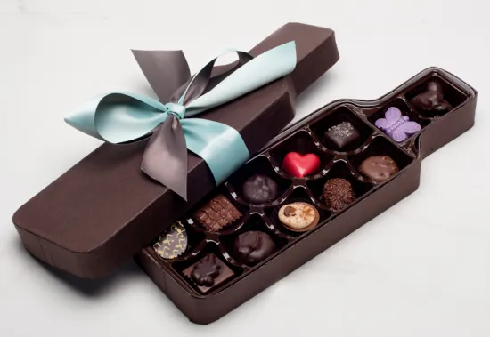Bottle Shaped Branded Chocolate Packaging Boxes
