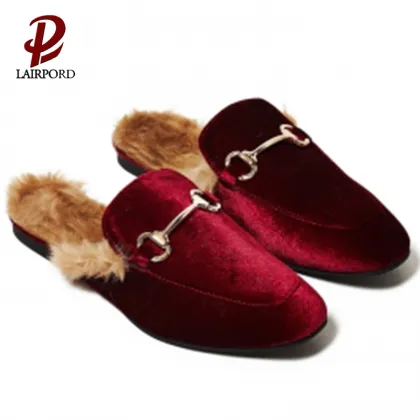warm winter Cotton fur slippers for women