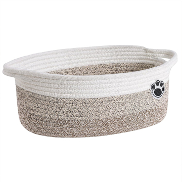 Wholesale Natural Cotton Rope Foldable Dog Toy Storage Baskets