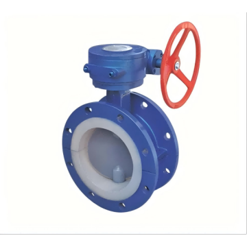 Válvula de borboleta de revestimento de fluorina manual para sistemas de tubulação