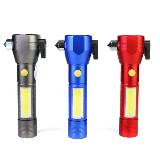 2024 Top New Rechargeable Aluminum Alloy LED Emergency Flashlight with Red Warning Light