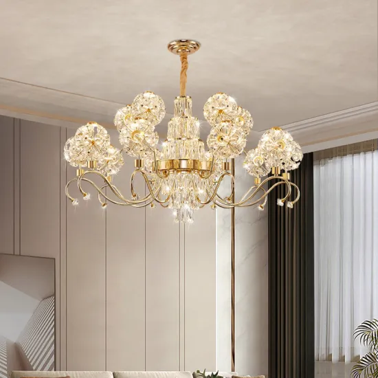Elegant European Crystal Dandelion Chandelier: Luxury Lighting Design for Living Rooms
