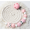 Animal Fox Silicone Wood Tanding Bead Pacifier Hållare