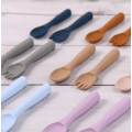 Пользовательские оптовые 2PCS Baby Silicone Spoon Spoon Fork Atensils