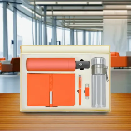 Notebook Gift Set with Umbrella Thermos Cup Pen