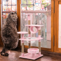 Outdoor Luxury Wooden Cat Tree Tower Weather Resistant Scratcher Multi-Level Climbing Playground Durable Pet Furniture Carton