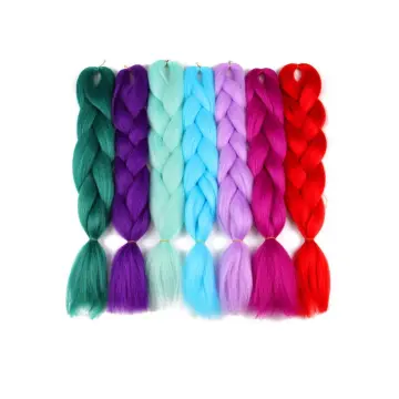 AliLeader Plenty of Colors Jumbo Braid Hair 24 Inch 100G Crochet Braids Pure Color Synthetic Jumbo Braid Hair Extension