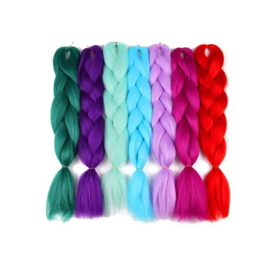 AliLeader Plenty of Colors Jumbo Braid Hair 24 Inch 100G Crochet Braids Pure Color Synthetic Jumbo Braid Hair Extension