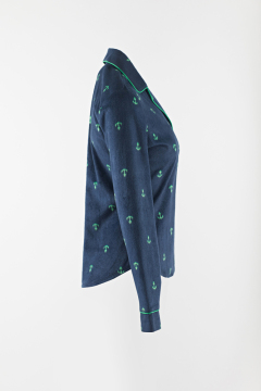 3/4 Sleeve Ladies print collar pajamas