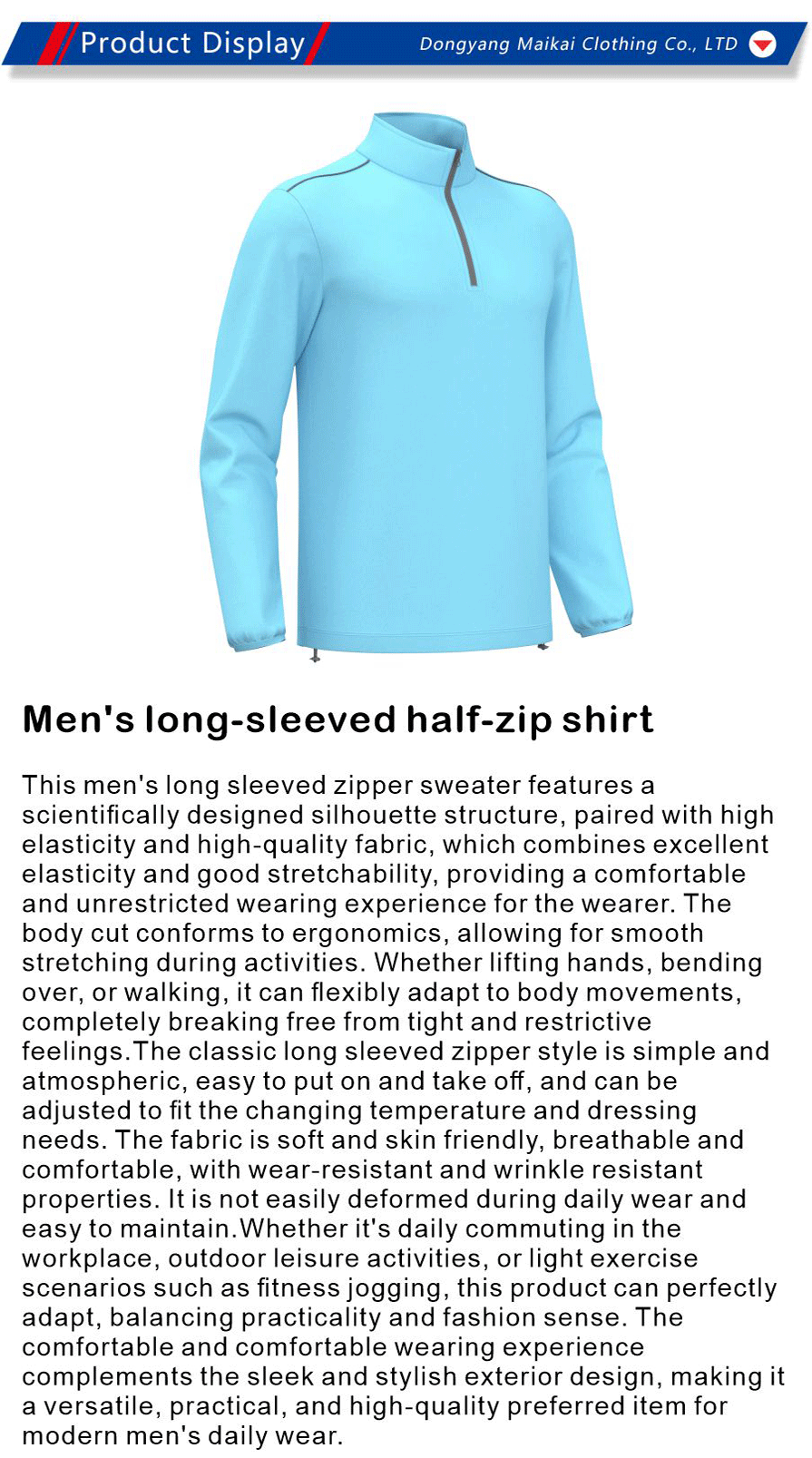 long sleeve zip up shirt for men
