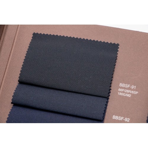 Black Compact Solution-Dyed TR Fabric