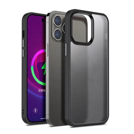 Wholesale Shockproof Skin Feel Matte Frosted PC+TPU Soft Magnetic Suction Case for iPhone 14/15 Pro Max