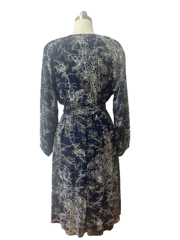 Viscose Smoke Blue Print Women's Dress