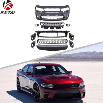 Dodge Charger 2019-2022 Hellcat Style Front Bumper with Front Lip (No Lamp Hole)