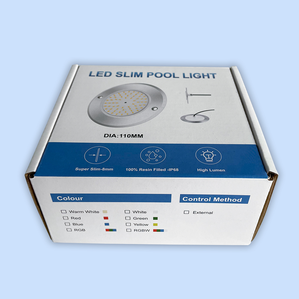 8MM IP68 Slim datar ledang lampu kolam renang