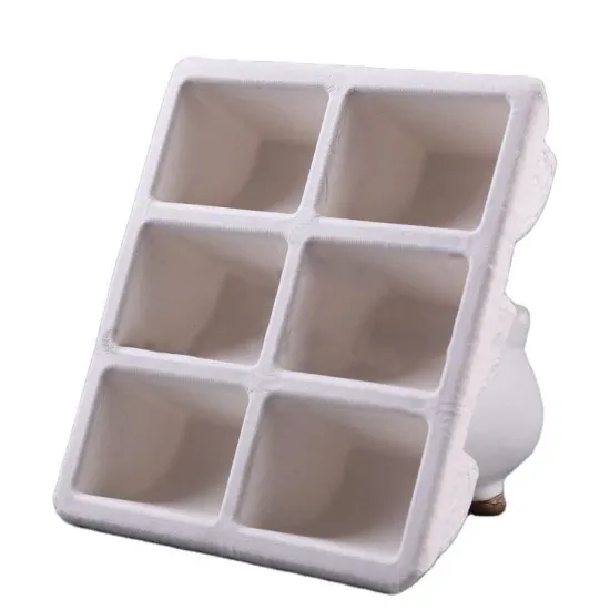 Biodegradable molded pulp tray for packaging