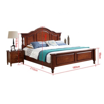 Delicate Modern Solid Wood Double Bed for Bedroom