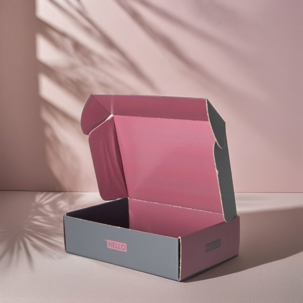 Pink Corrugated Paper Mailer Shipping Boxes