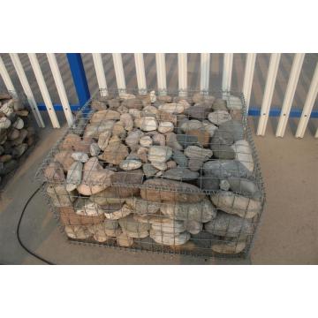 Hexagonal wire mesh stone wall gabion box