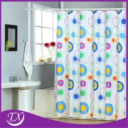 UK High Quality Waterproof Fabric Bathroom Curtains Chevron Fabric