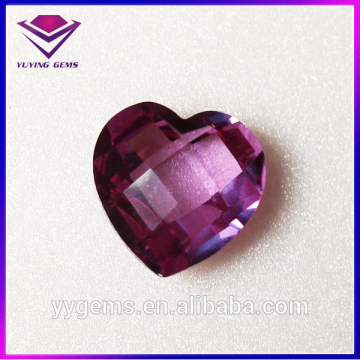 Wuzhou Made Facet Heart Shape Purple Glass Gemstone Fake Diamond for Sale
