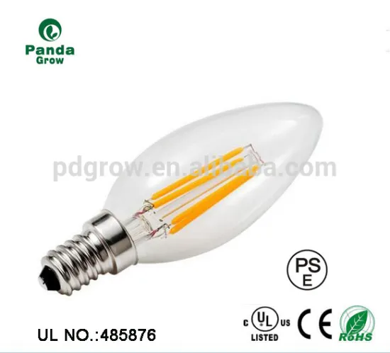 E12 base 12v 24v led candle bulb, Dimmable led indoor candle filament lamp
