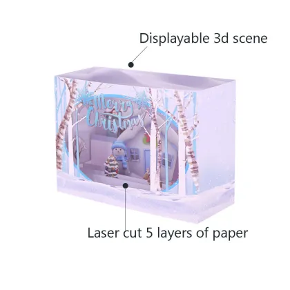 Snowy Santa Village Christmas Pop Up Card