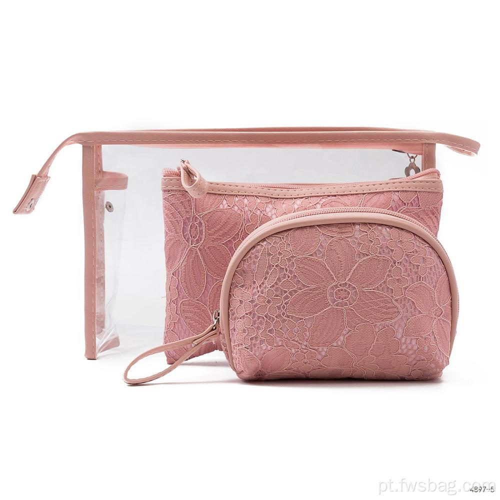 Bolsa de bolsa de cor de higiene pessoal de cor rosa personalizada